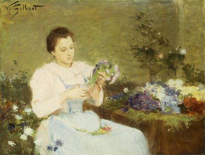 Ordne blomster til en vårbukett av Victor Gabriel Gilbert