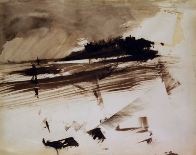 Uten tittel, eller: Evocation of an island, 1870 (blekk og vask på papir) av Victor Hugo