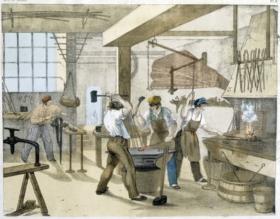 Låsesmeden, litho av Janson. 1800-tallet. av Victor Janson
