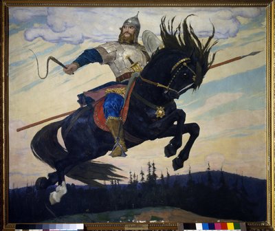 Ilya Muromets (Elie av Murom) (Ilya Muromets). Russisk legendarisk helt. Maleri av Viktor Mikhailovich Vasnetsov (1848-1926), olje på lerret av Victor Mikhailovich Vasnetsov