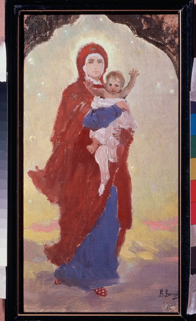 The Virgin and Child (Virgin and Child) - Maleri av Viktor Mikhaylovich Vasnetsov (1848-1926), olje på lerret av Victor Mikhailovich Vasnetsov