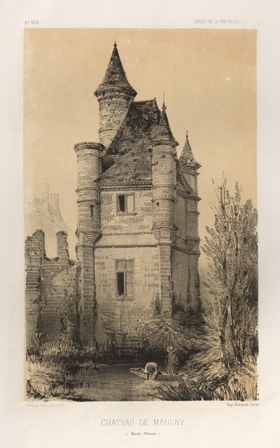 Pittoresk arkitektur eller monumenter fra det 15. århundre. Og XVI. Centuries: Chateaux De France av XV og XVI Centuries: Pl.11, Chateau De Maulny (Haute-Marne) av Victor Petit