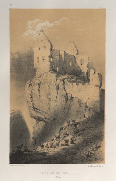 Pittoresk arkitektur eller monumenter fra det 15. århundre. Og XVI. Centuries: Chateaux De France av XV og XVI Centuries: Pl. 30, Chateau De Crussol (Drome) av Victor Petit