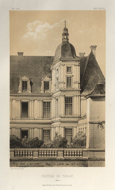 Pittoresk arkitektur eller monumenter fra det 15. århundre. Og XVI. Centuries: Chateaux De France av det XV og XVI århundre: Pl. 33, Château De Tanlay (Yonne) av Victor Petit