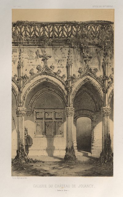 Pittoresk arkitektur eller monumenter fra det 15. århundre. Og XVI. Centuries: Chateaux De France av XV og XVI Centuries: Pl. 41, Galleri Château De Jouancy (Saone et Loire) av Victor Petit