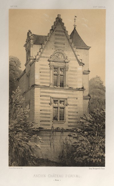 ...pl. 55, Tidligere Château Dérival Aisne, 1860. av Victor Petit