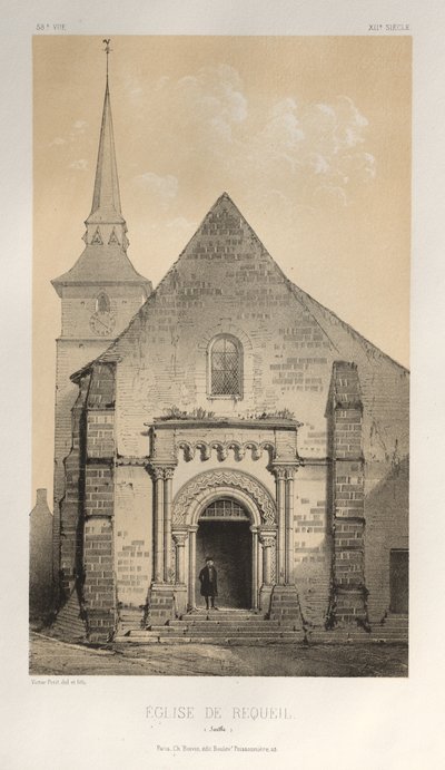 ...pl. 58, Requeil Sarthe-kirken, 1860. av Victor Petit