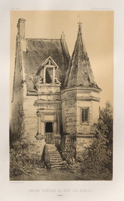 ...pl. 86, tidligere slott i Gisy-Les-Nobles Yonne, 1860. av Victor Petit