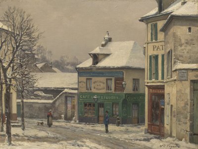Snøeffekt i forstedene, ca. 1875-85 av Victor Vignon