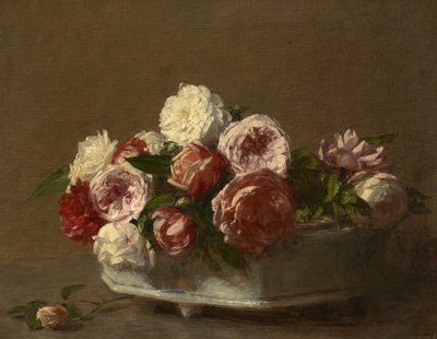 Roses in a Porcelain Planter, c.1875?-1900 av Victoria Dubourg