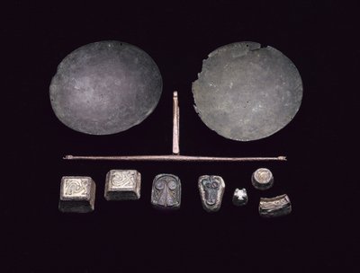 Balansestråle for et sett med vekter, fra en vikingbåtbegravelse ved Kiloran Bay, Colonsay, Argyll, 875-925 AD (bronse) av Viking Viking