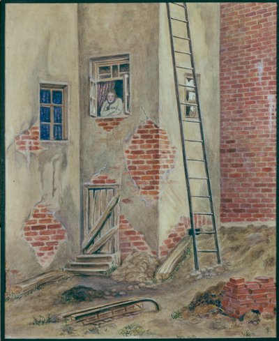 Scenedesign for stykket The Lower Depths av M. Gorky, 1902 av Viktor Andreyevich Simov