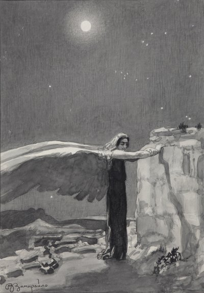 Illustrasjon til diktet Demonen av Mikhail Lermontov, 1913-1914 av Viktor Dmitrievich Zamiraylo