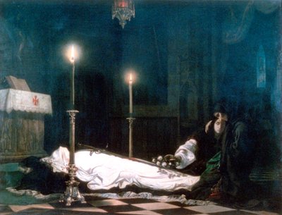 Laszlo Hunyadi på Bier, 1859 av Viktor Madarász