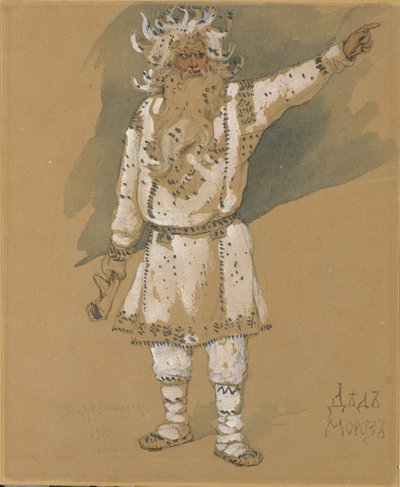 Bestefar Frost. Kostymedesign for operaen Snow Maiden av N. Rimsky-Korsakov, 1885 av Viktor Mikhaylovich Vasnetsov