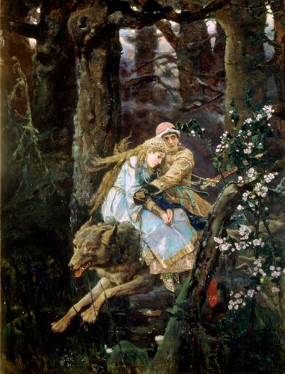 Tsarevich Ivan som rir på den grå ulven, 1889 av Viktor Mikhaylovich Vasnetsov