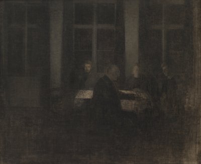 Kveld i salongen av Vilhelm Hammershøi