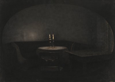 Interiør. Kunstig lys av Vilhelm Hammershøi