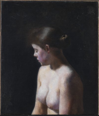 Naken kvinnelig modell av Vilhelm Hammershøi