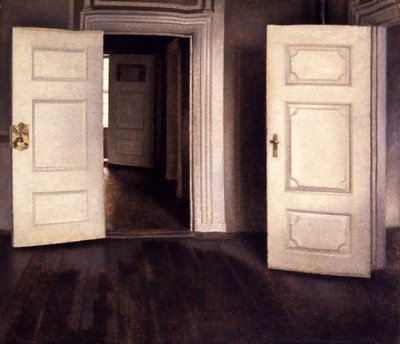 Åpne dører av Vilhelm Hammershøi