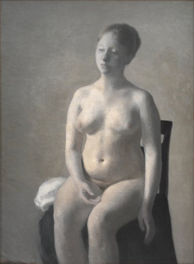 Sittende naken kvinne av Vilhelm Hammershøi