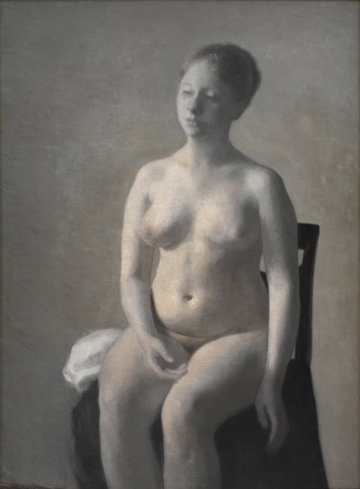 Sittende naken kvinne, 1889. av Vilhelm Hammershøi