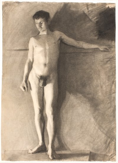 Stående mannlig modell av Vilhelm Hammershøi