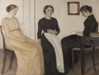 Tre unge kvinner, 1888. av Vilhelm Hammershøi
