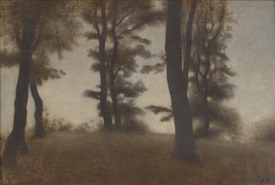 Trestammer. Arresødal ved Frederiksværk, Nordsjælland av Vilhelm Hammershøi