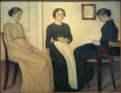 Tre unge kvinner av Vilhelm Hammershoi