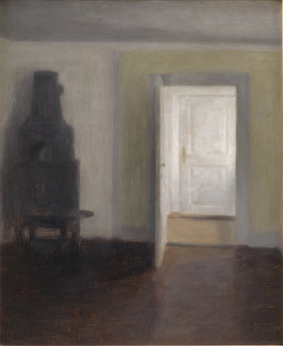 Interiør. En gammel komfyr av Vilhelm Hammershøi