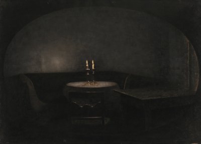 Interiør. Kunstig lys av Vilhelm Hammershøi