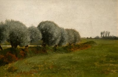 Landskap med en trerekke av Vilhelm Hammershoi