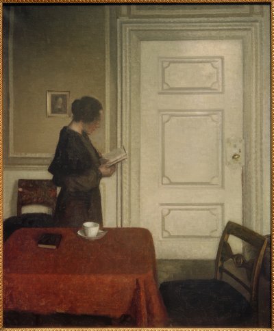 Lesende Frau av Vilhelm Hammershoi