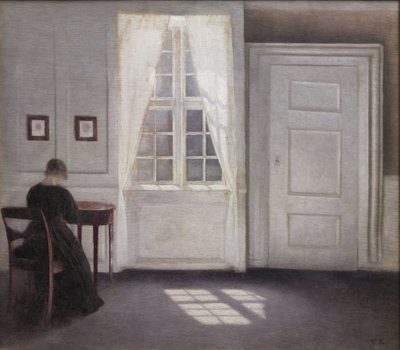 Bor i Strand Street med solskinn på gulvet, 1901 av Vilhelm Hammershoi