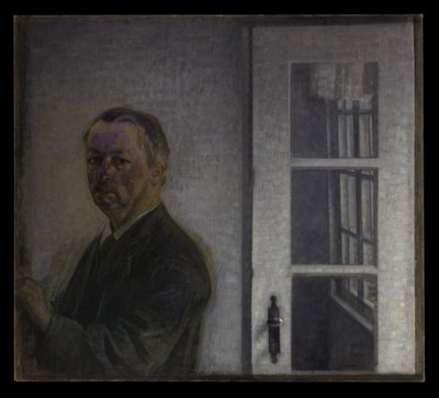 Selvportrett på Spurveskjul av Vilhelm Hammershøi