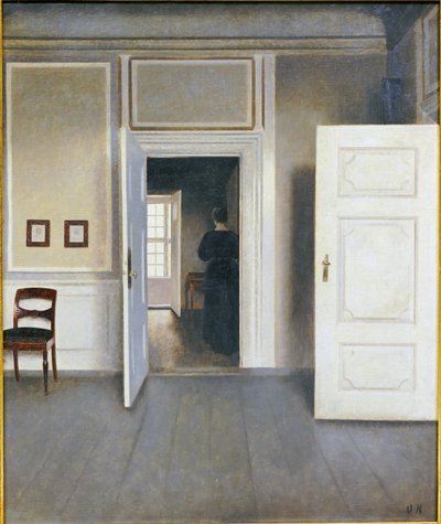 Kvinne i et interiør, Strandgrade 30, 1901 av Vilhelm Hammershoi
