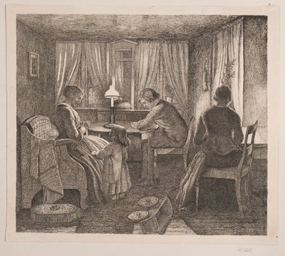 Interiør med Kunstnerens familie av Vilhelm Kyhn