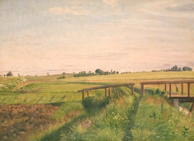 Feltlandskap med bro av Vilhelm Kyhn