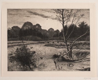 Solnedgang i en skog av Vilhelm Kyhn