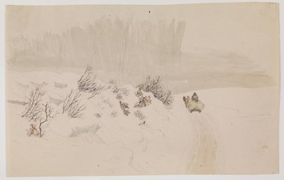 Vinterlandskap med slede av Vilhelm Kyhn