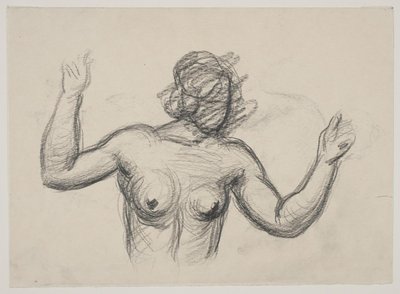 Kvinnefigur, halvlang, løftende armer av Vilhelm Lundstrøm