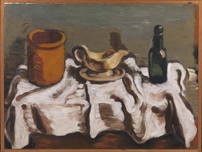 Stilleben med en krukke, en sausbåt og en flaske av Vilhelm Lundstrøm