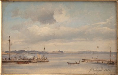 En båthavn. Humlebæk, Sjælland av Vilhelm Petersen
