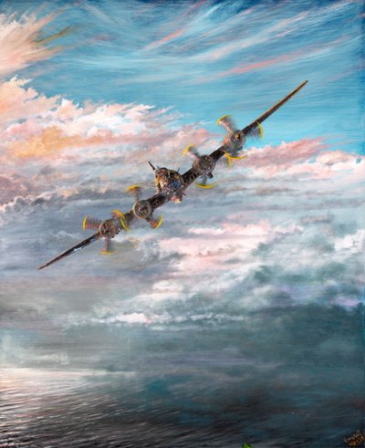 B17F Hell#39;s Angels flyr hjem, 2023 av Vincent Alexander Booth