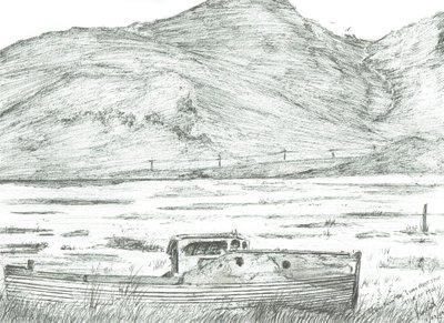 Båt på tørt land, Isle of Mull, 2007 av Vincent Alexander Booth