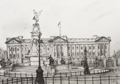 Buckingham Palace, London, 2006, (blekk på papir) av Vincent Alexander Booth