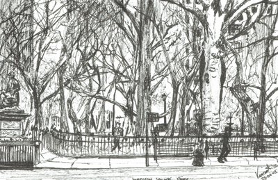 Madison square park New York, 2003, (blekk på papir) av Vincent Alexander Booth