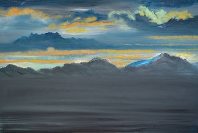 Mutsu mystery 2, 2023, (olje på lerret) av Vincent Alexander Booth