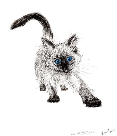 On the prowl !, 2015, (blekk på papir) av Vincent Alexander Booth